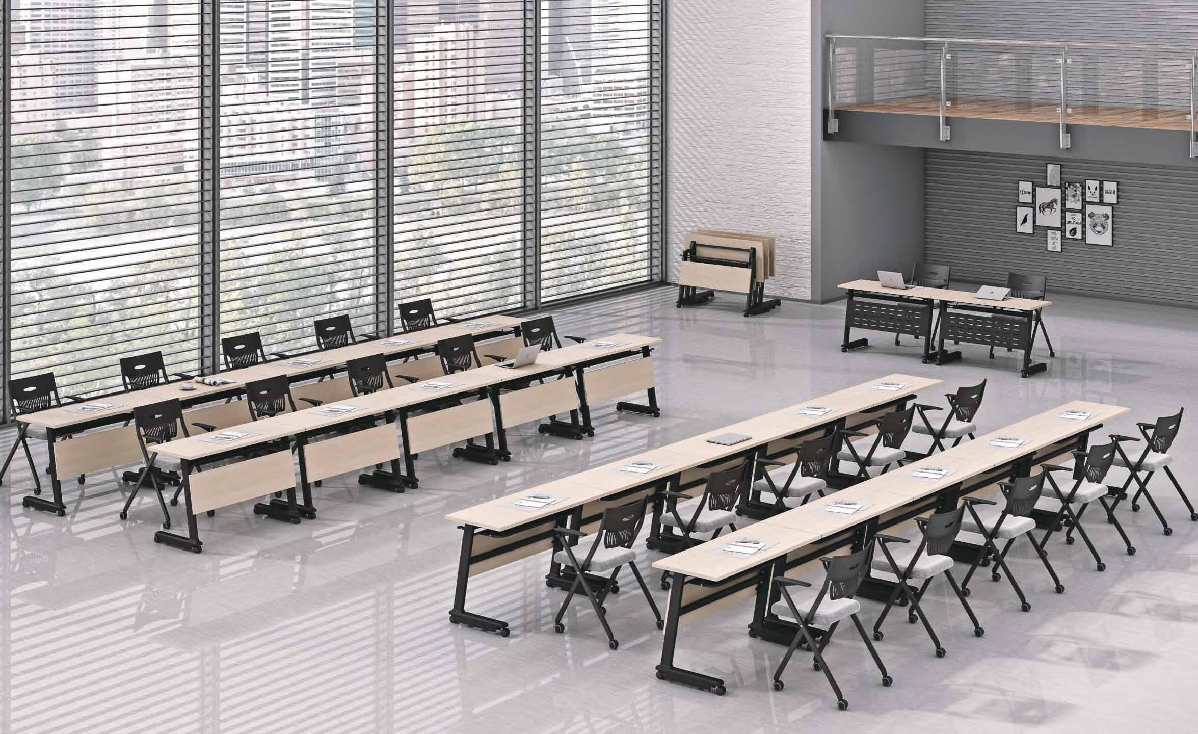 广州办公家具厂家直销折叠培训桌可移动培训桌多功能会议桌
