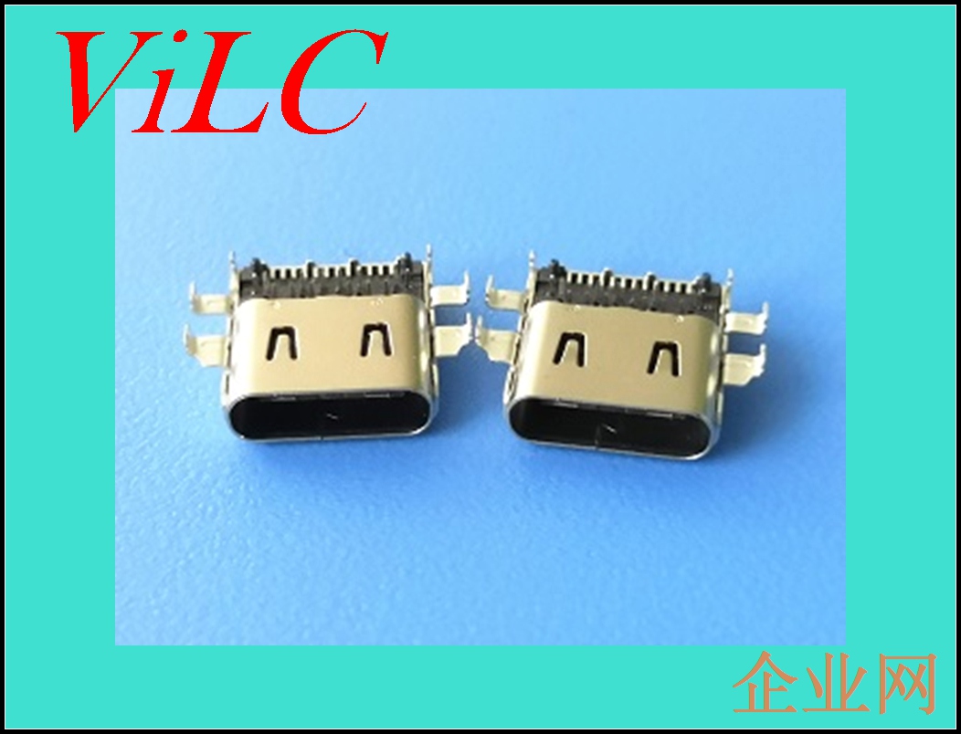 四脚沉板TYPE C母座24P前插后贴板上2.26 CH=0.58黑胶