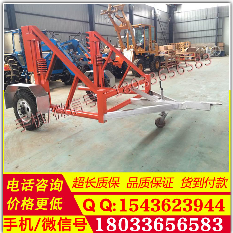 专业生产3T5T8T 液压电缆放线车电缆盘牵引炮车架电缆轴拖车河北厂家