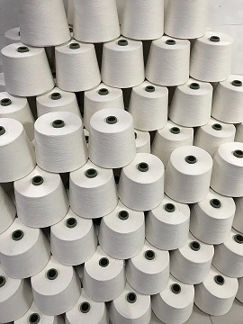 棉毛混紡紗生產商——棉羊毛紗C90/W10 32支本白針織紗