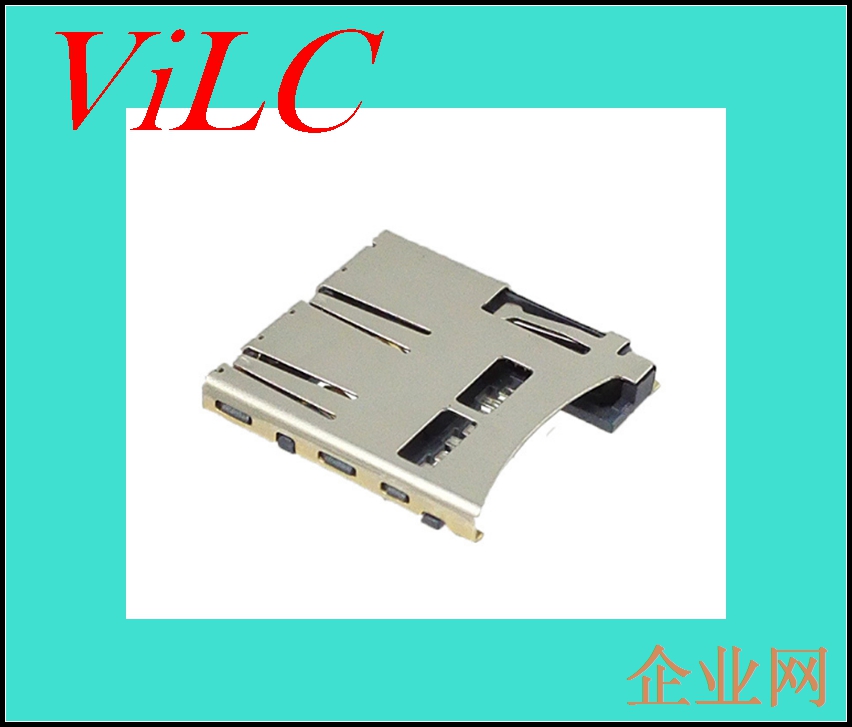 常闭开关TF卡座-MICRO-SD卡座、内焊自弹自锁-双弹片卡座连接器