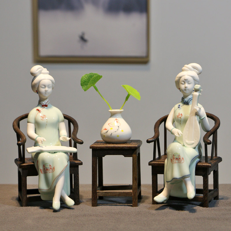 欧式家居软装饰品 陶瓷人物雕塑少女头像摆件 办公室书房艺术品