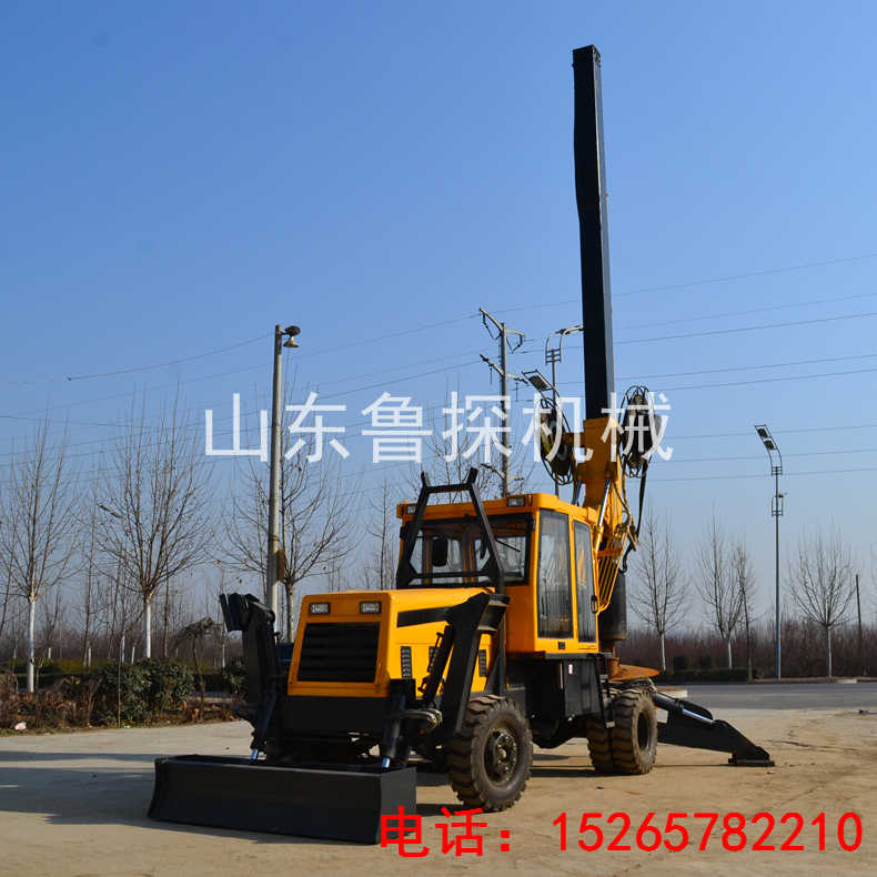 供应鲁探液压方杆打桩机加压施工  轮式防汛旋挖钻机