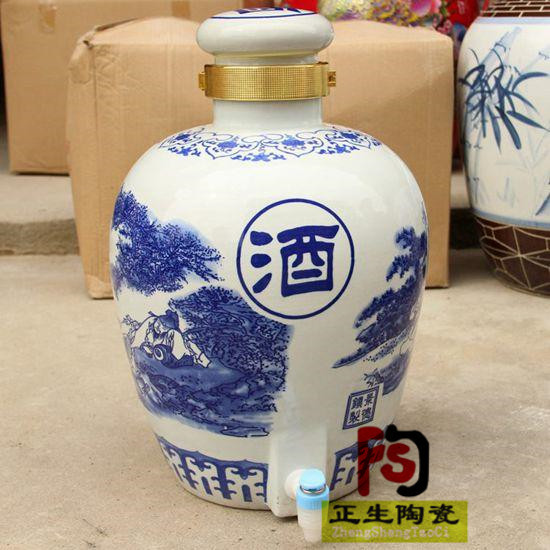 安徽陶瓷酒坛100斤批发 带水龙头陶瓷酒缸定做