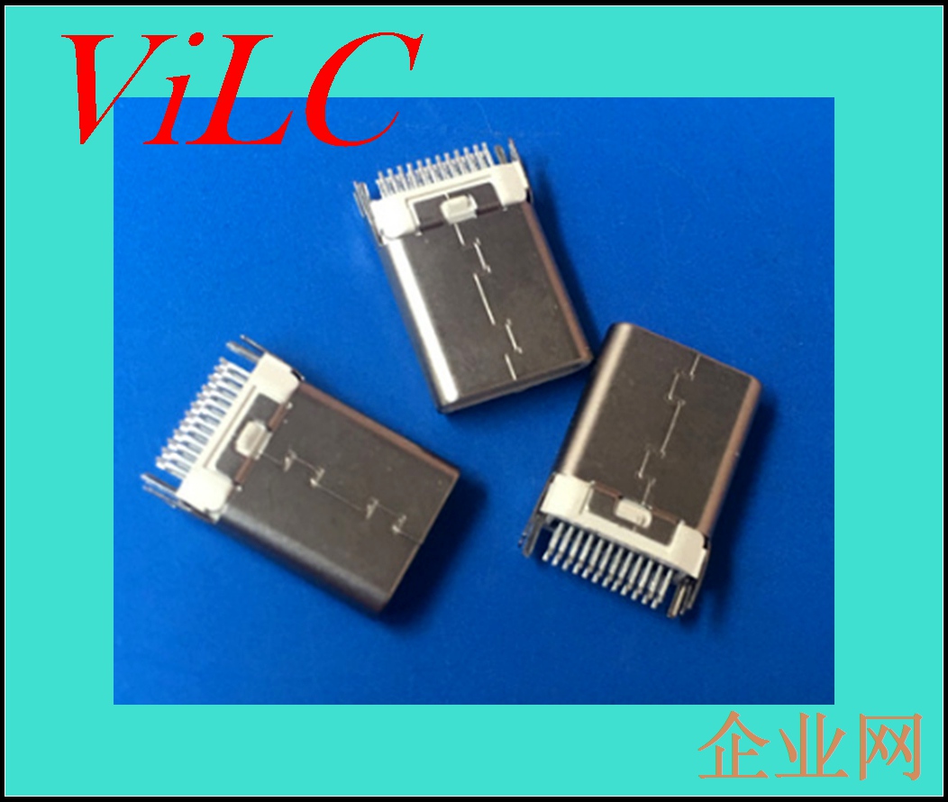 24P夹板TYPE C公头=两脚固定-卡板1.0-USB 3.1连接器