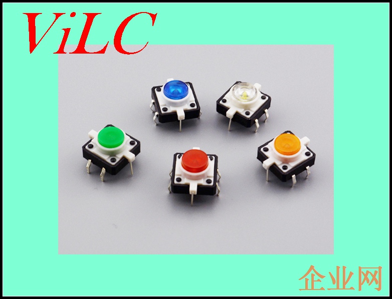 12x12带灯开关 12x12轻触带灯开关 12x12带灯按键开关 绿色高品质