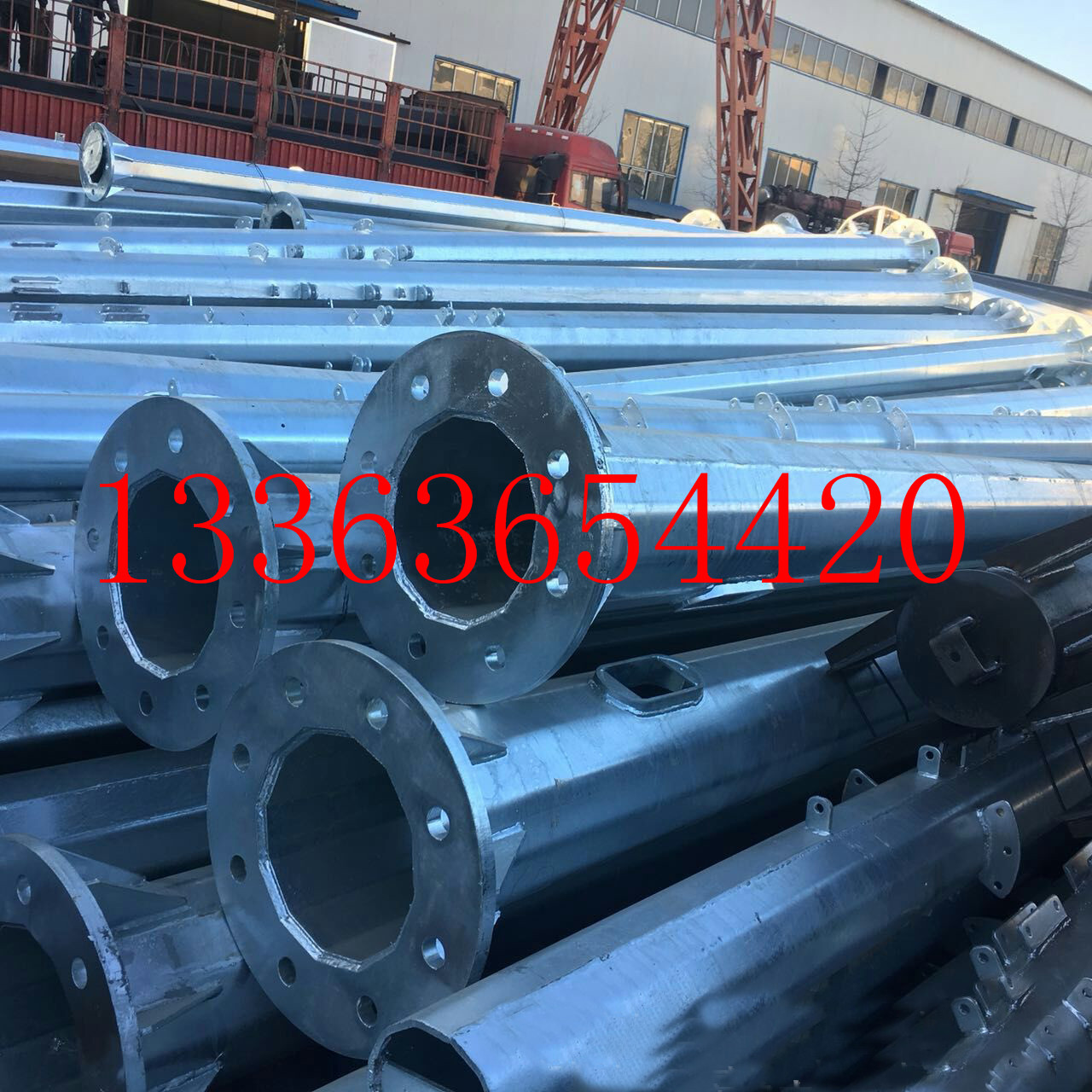 10kv35KV电缆钢杆输变电线钢杆电力钢管桩基础