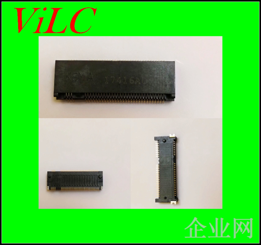 NGFF连接器-便携式SSD硬盘接口52P双排板上SMT 有柱