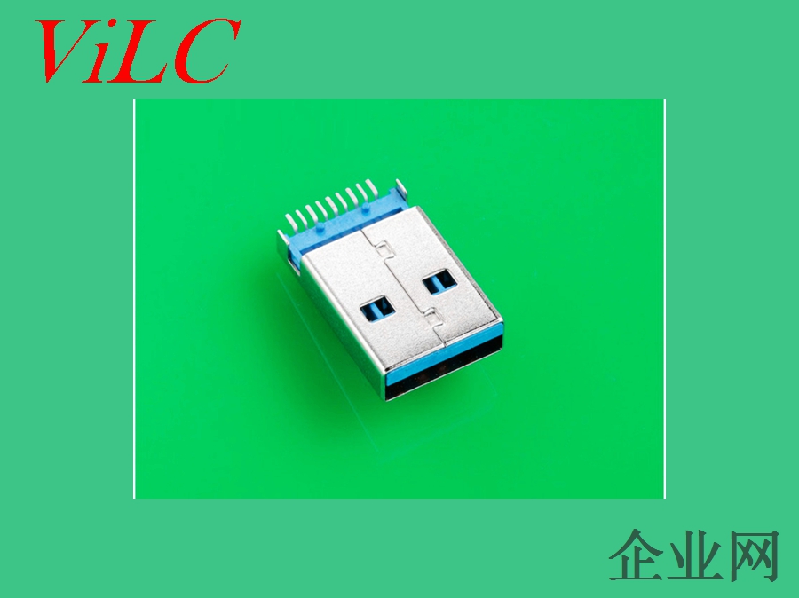 USB A-M 3.0 L=18.7MM 沉板2.6MM 有柱 盘装 蓝色胶芯