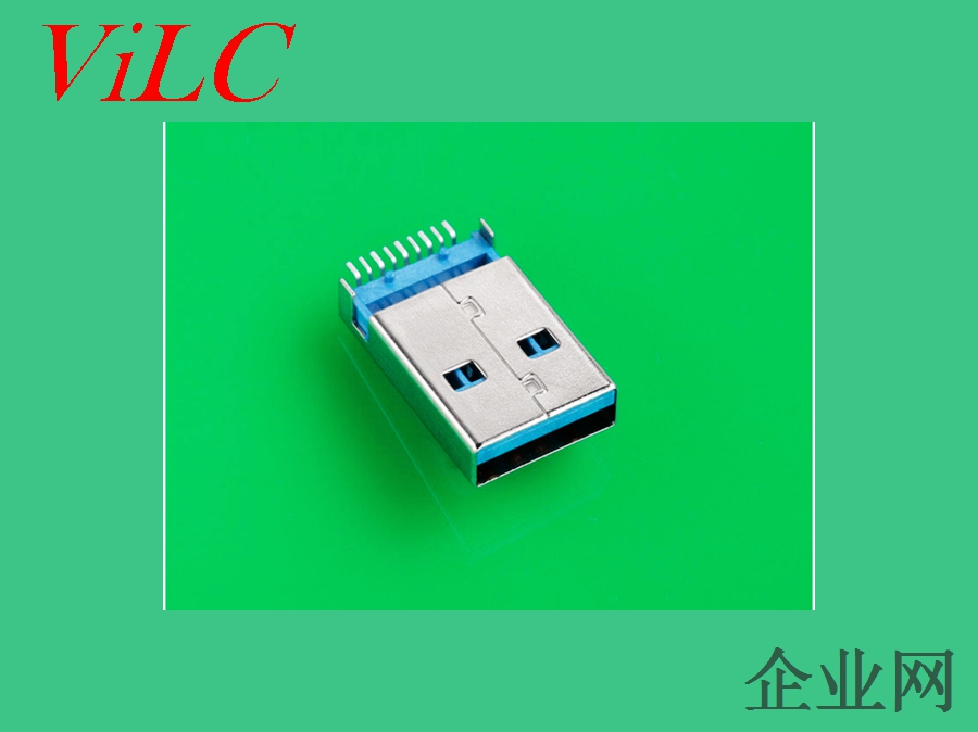 USB A-M 3.0 L=18.7MM 沉板3.2MM 有柱（外壳脚长4.50MM)锡脚1.9