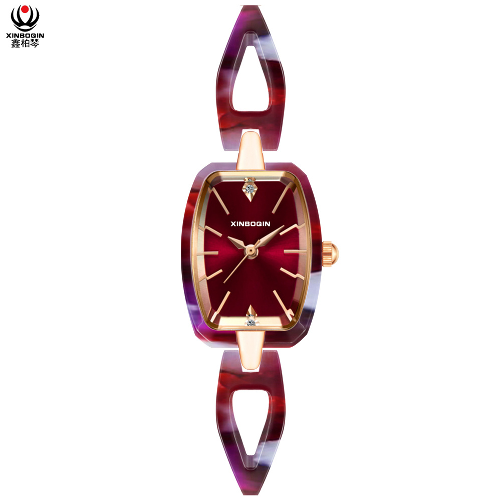 鑫柏琴广东设计工厂低价树脂颜色多美丽休闲女性手表促销礼品