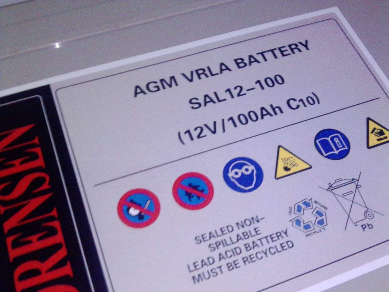 索瑞森蓄电池SAL12V24AH 免维护蓄电池