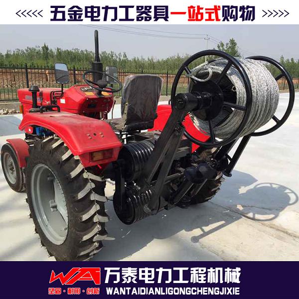 80KN四轮拖拉机牵引机四轮拖拉机绞磨机水平双卷筒