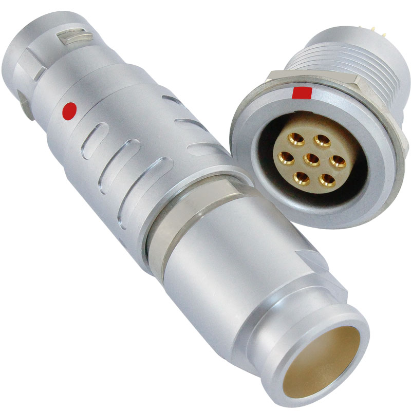 长方捷连接器 7芯塑料金属圆型推拉自锁插头插座电子仪器仪表测试线束电源信号线