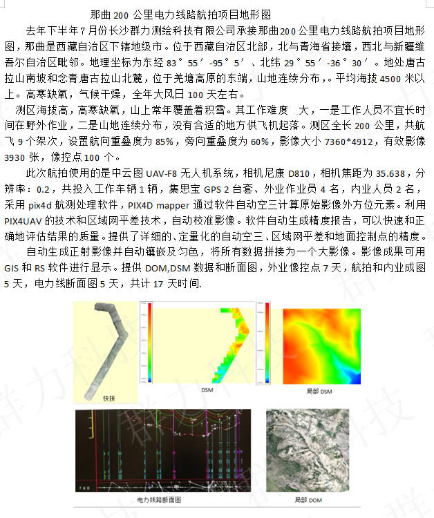 合浦县群力承接那曲200公里电力线路航拍项目地形图