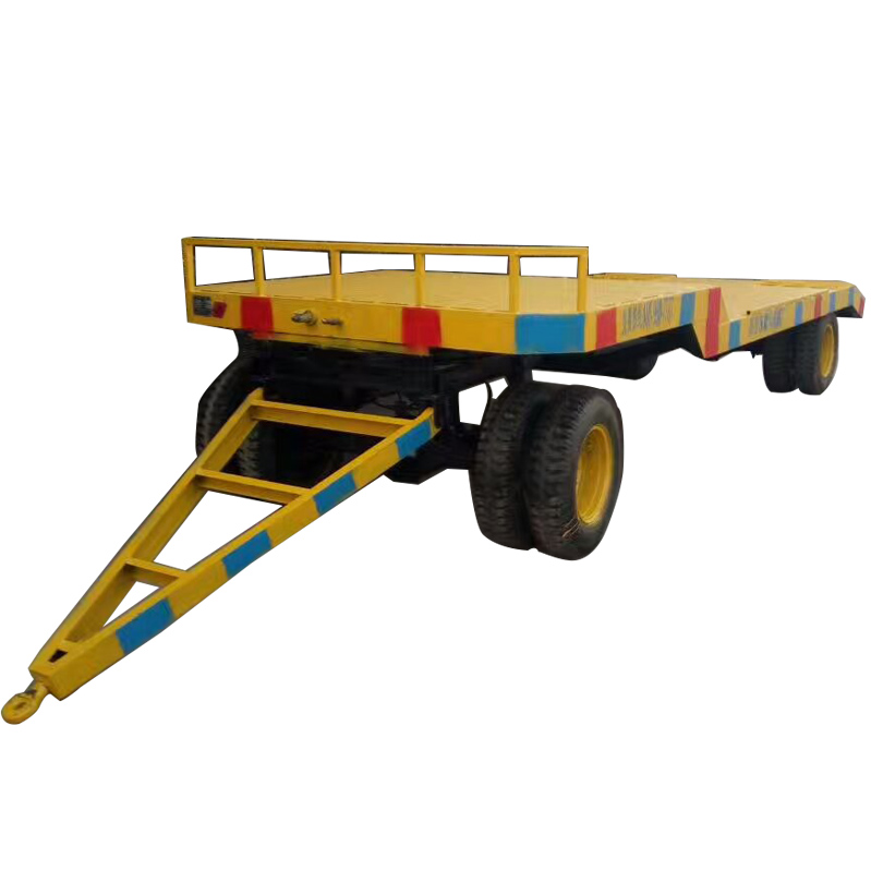 平板拖车 大小尺寸可定制 厂区货物物流运输 装卸方便 牵引式挂车