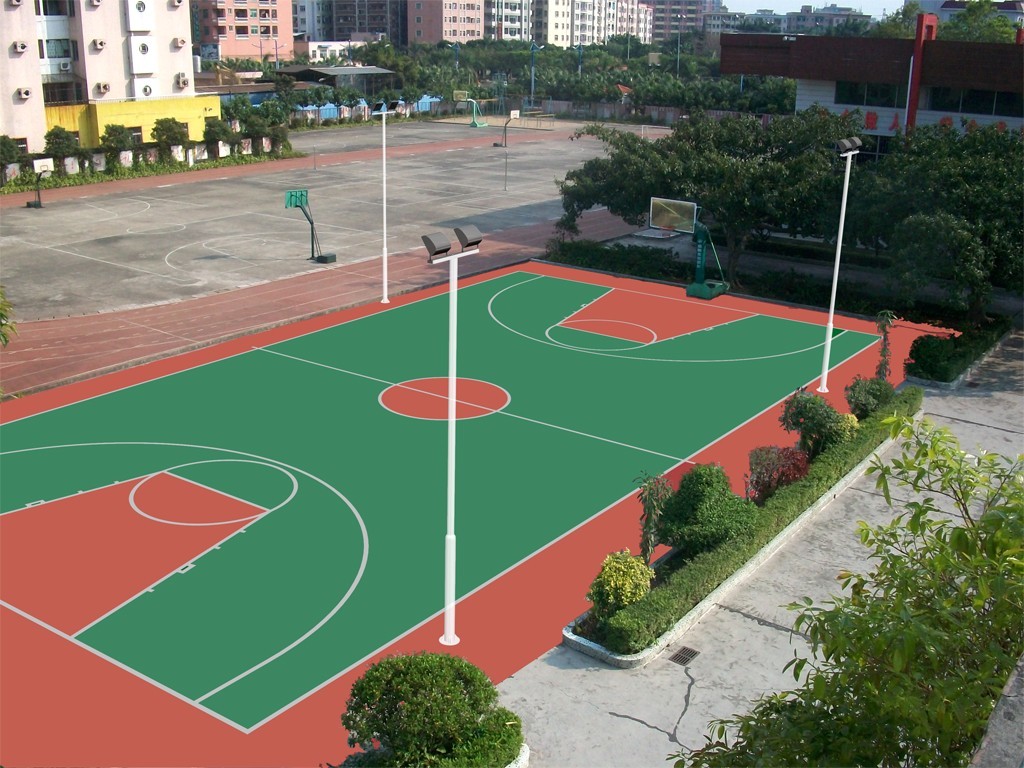 地亿建设厂家施工耐磨硬地丙烯酸地坪 网球场篮球场羽毛球场地坪