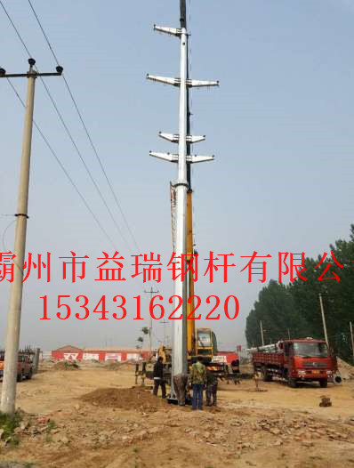 遂宁市10kv35kv66kv直线钢杆 紧线耐张钢杆 下电缆终端钢杆供应 益瑞