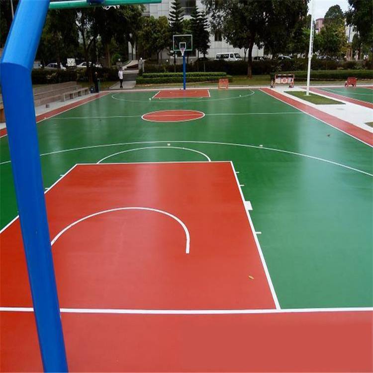 硅PU球场 环保材料 学校篮球场网球场运动塑胶跑道施工地亿建设