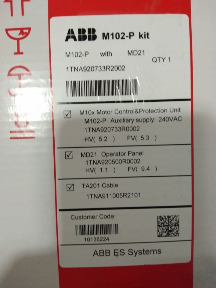 ABB 马达保护器M102-M  2.5-5.0 with MD2 M102-M 带操作面板MD2