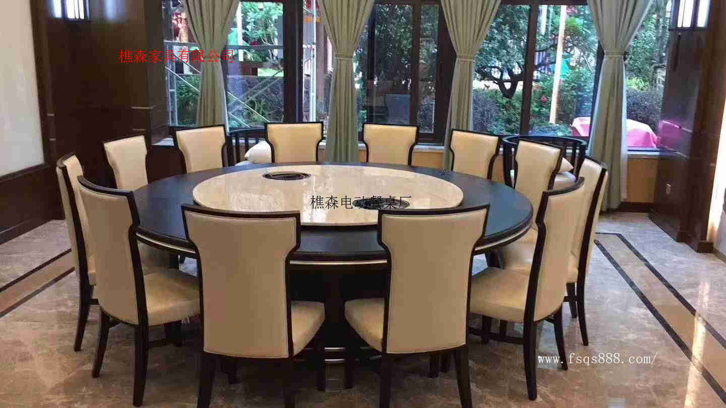 广东厂家直销豪华红木电动桌 酒店餐桌椅  雕刻实木电动桌