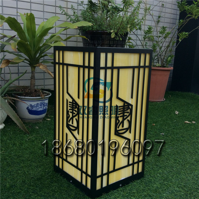 庭院矮灯室外防水路灯灯箱仿云石透光特色草坪灯中山厂家定做