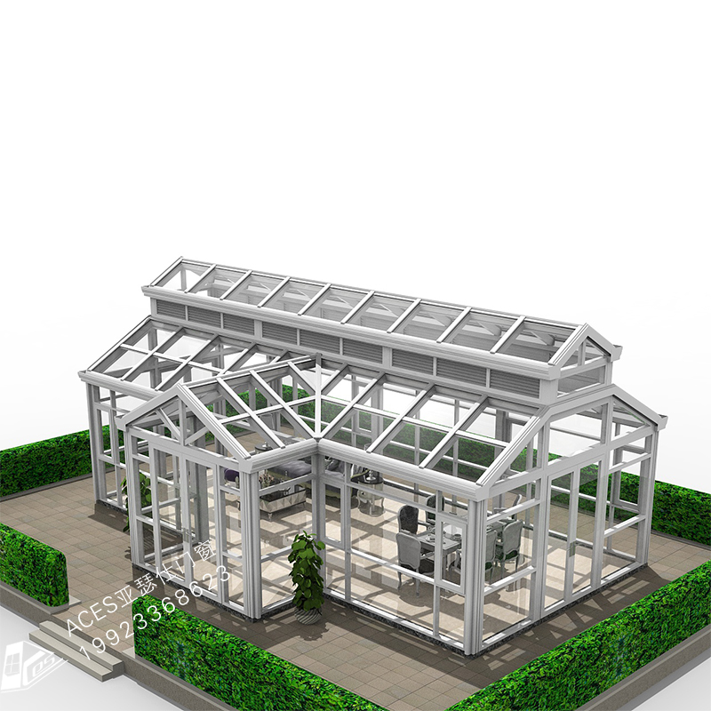 重庆欧式罗马柱断桥铝合金系统阳光房别墅花园露台阳台隔热玻璃房