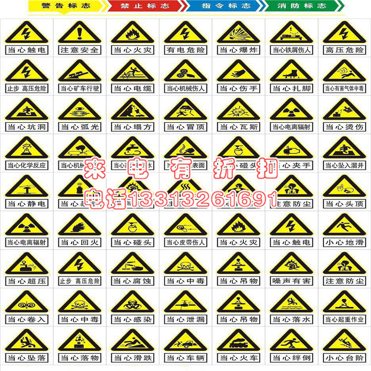安全警告标志电工作业实训禁止吸烟警示标志安全标志