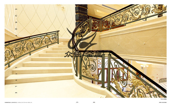 别墅纯铜旋转弧形楼梯扶手 巧妙地专注设计与工艺