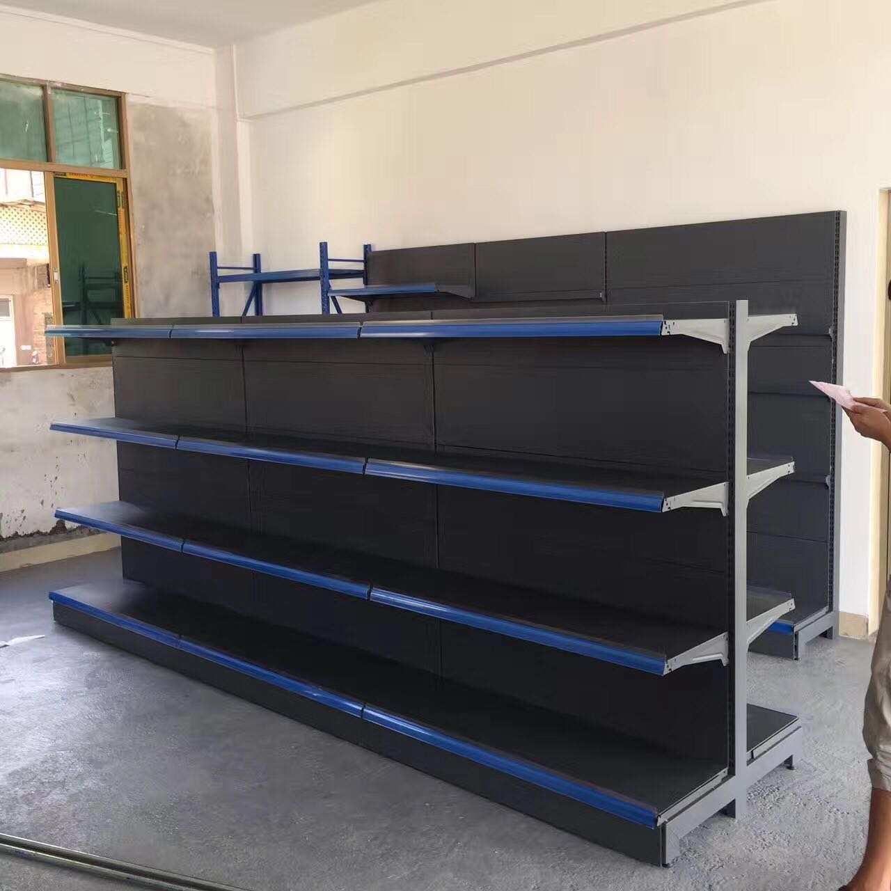 广东韶关顺源货架厂——韶关货架工厂超市货架便利店零食置物架小卖部药房商店储物多层展示架自由组合双面货架中岛柜促销台定做厂家
