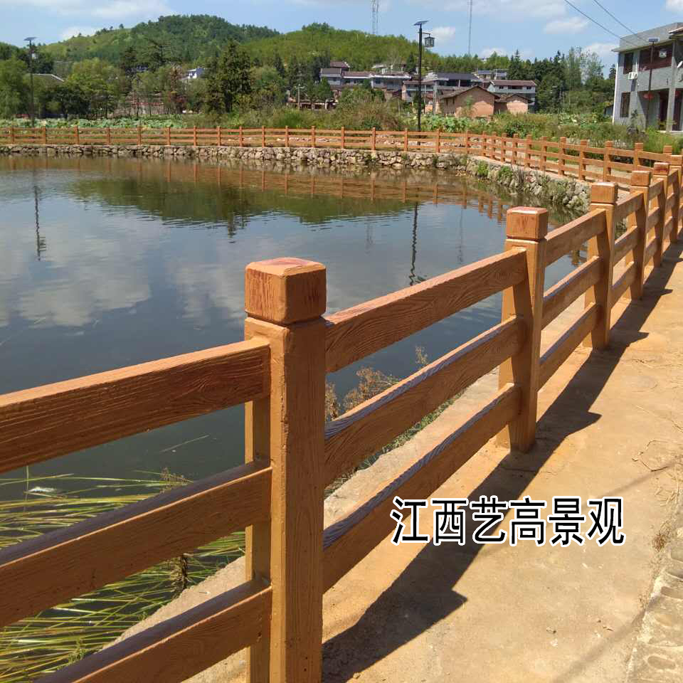 美丽乡村围栏河堤栏杆河道护栏效果,乡村建设生态栏杆