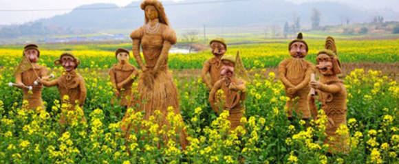 西安雕塑厂供应稻草人雕塑 绿雕