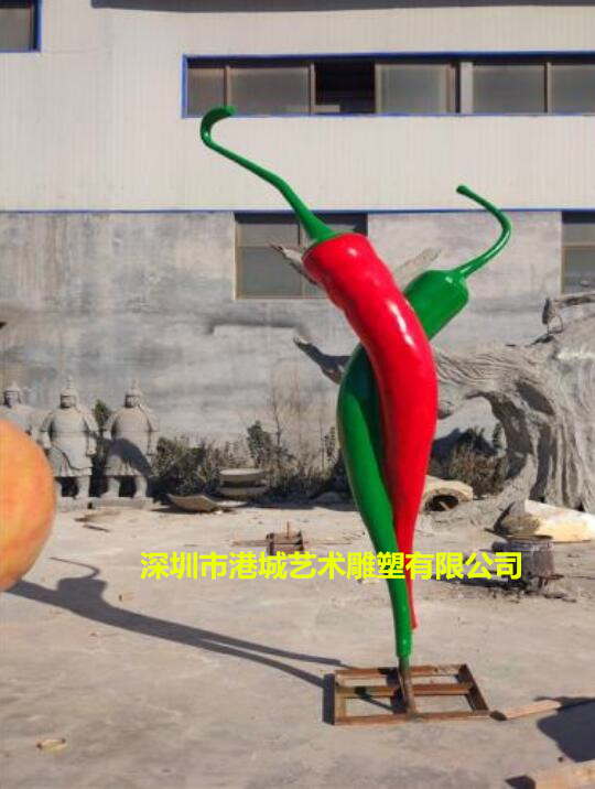 湖南雕塑辣椒玻璃钢辣椒卡通公仔雕塑厂家