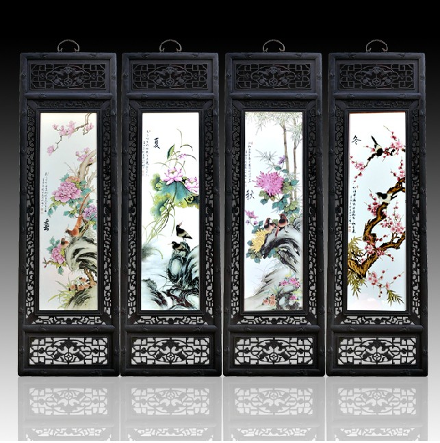 中国风山水陶瓷挂画 供应名人名作瓷板画