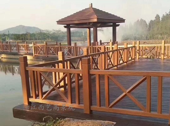 浙江水泥仿木栏杆厂家制作效果图，宁波慈溪生态宜居景观护栏建设多少钱一米？