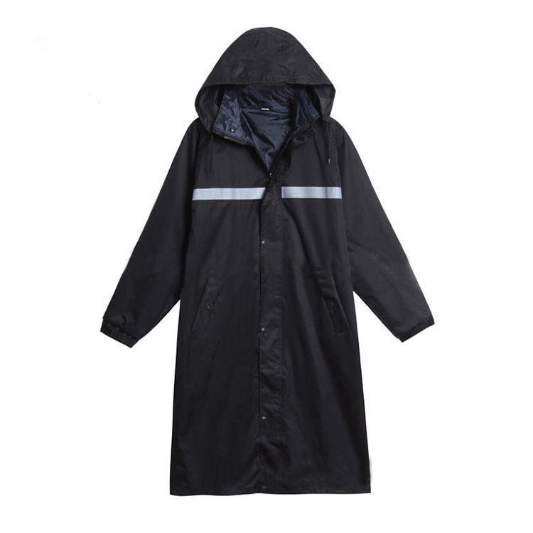 广西执勤巡逻连体式分体式雨衣 黑色反光雨衣套装 专用雨衣