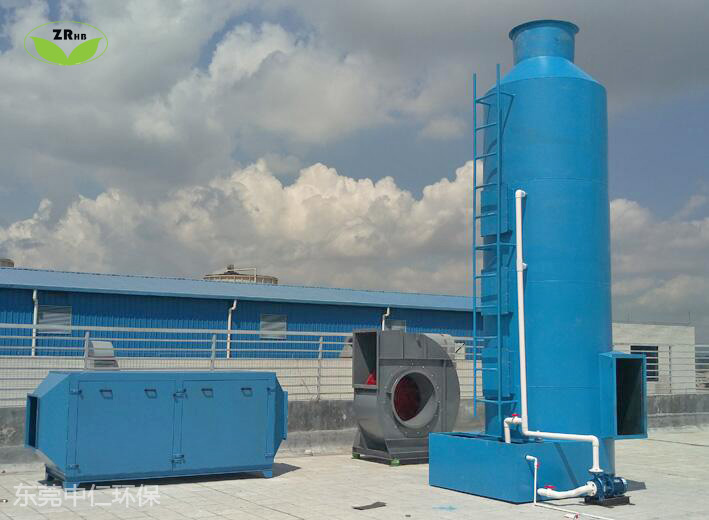 东莞喷漆废气处理净化设备工艺 水喷淋+吸附法