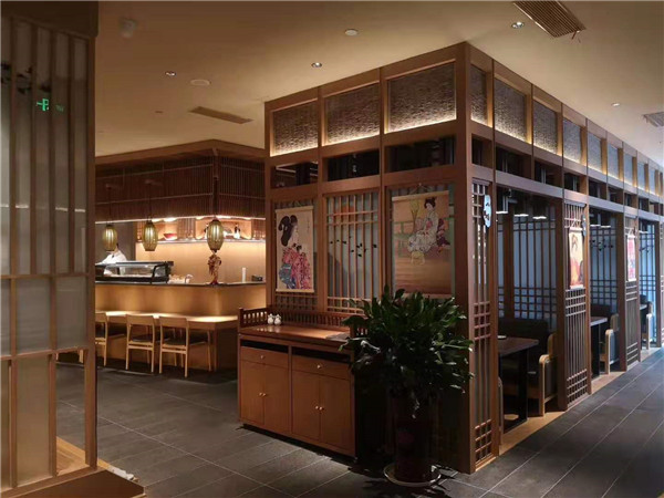 杭州餐厅装修木制品定做|隔断屏风装饰|吊柜酒柜备餐柜