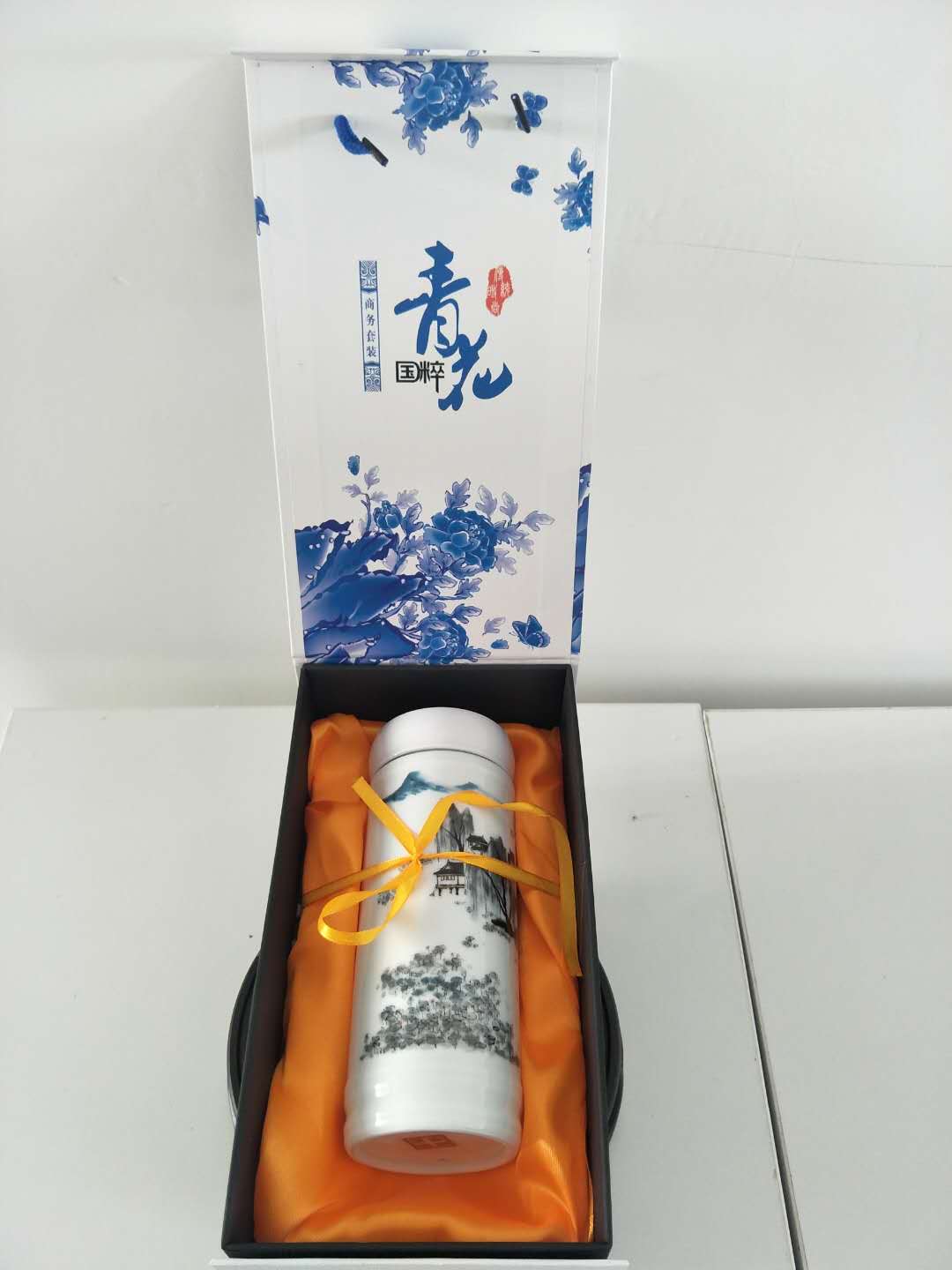 青花仿古陶瓷保温杯 商务馈赠礼品保温杯