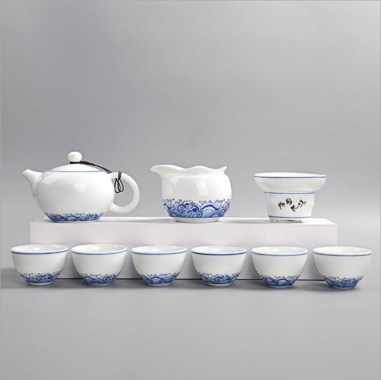 商务馈赠礼品陶瓷茶具 家用青花陶瓷茶具