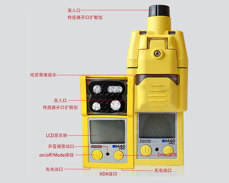 英思科M40PRO四合一有毒有害气体检测仪 消防CCCF认证