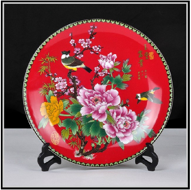伟人纪念陶瓷盘 骨瓷中国风艺术盘