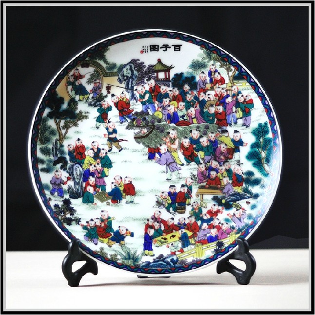 公司周年礼品陶瓷纪念盘 青花瓷陶瓷挂盘