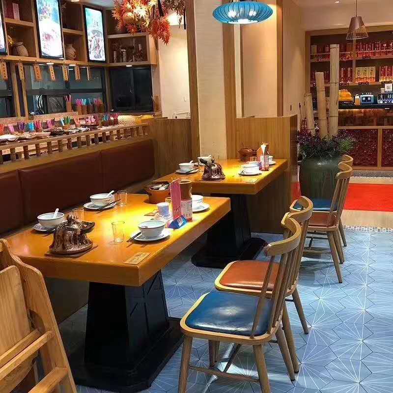 餐饮店实木桌椅定做，湘菜馆桌子，中式木制餐桌