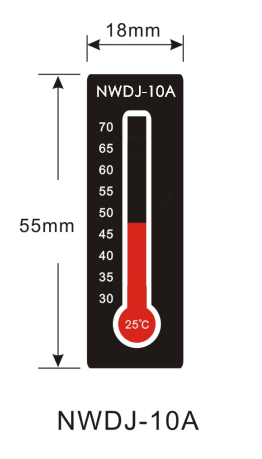 精密可反复变色测温纸测温贴片温度计示温片可逆温度标签NWDJ-10A