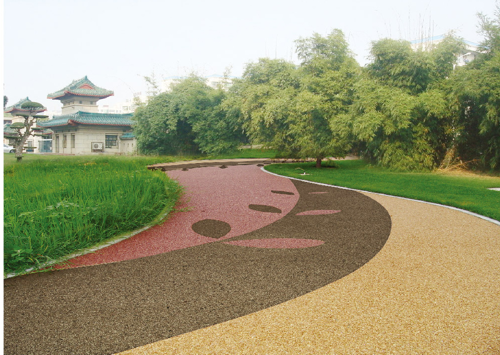 河北天然胶粘石景观透水地坪