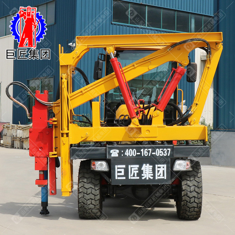 公路护栏打桩机 装载式6护栏打拔钻一体机 多功能打桩机