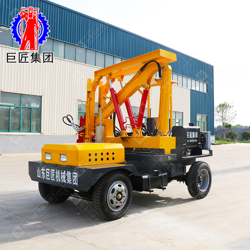 小四轮车载式公路护6栏打桩机 打桩精度高 节能环保