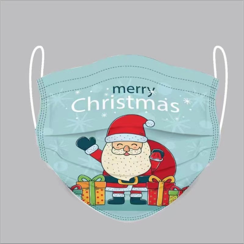厂家热销 圣诞节印花口罩 来图可定制