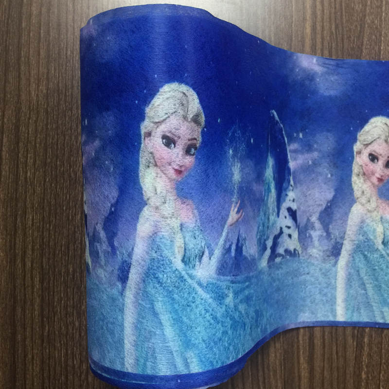 厂家直供 艾莎公主水刺布 儿童口罩布 可定做